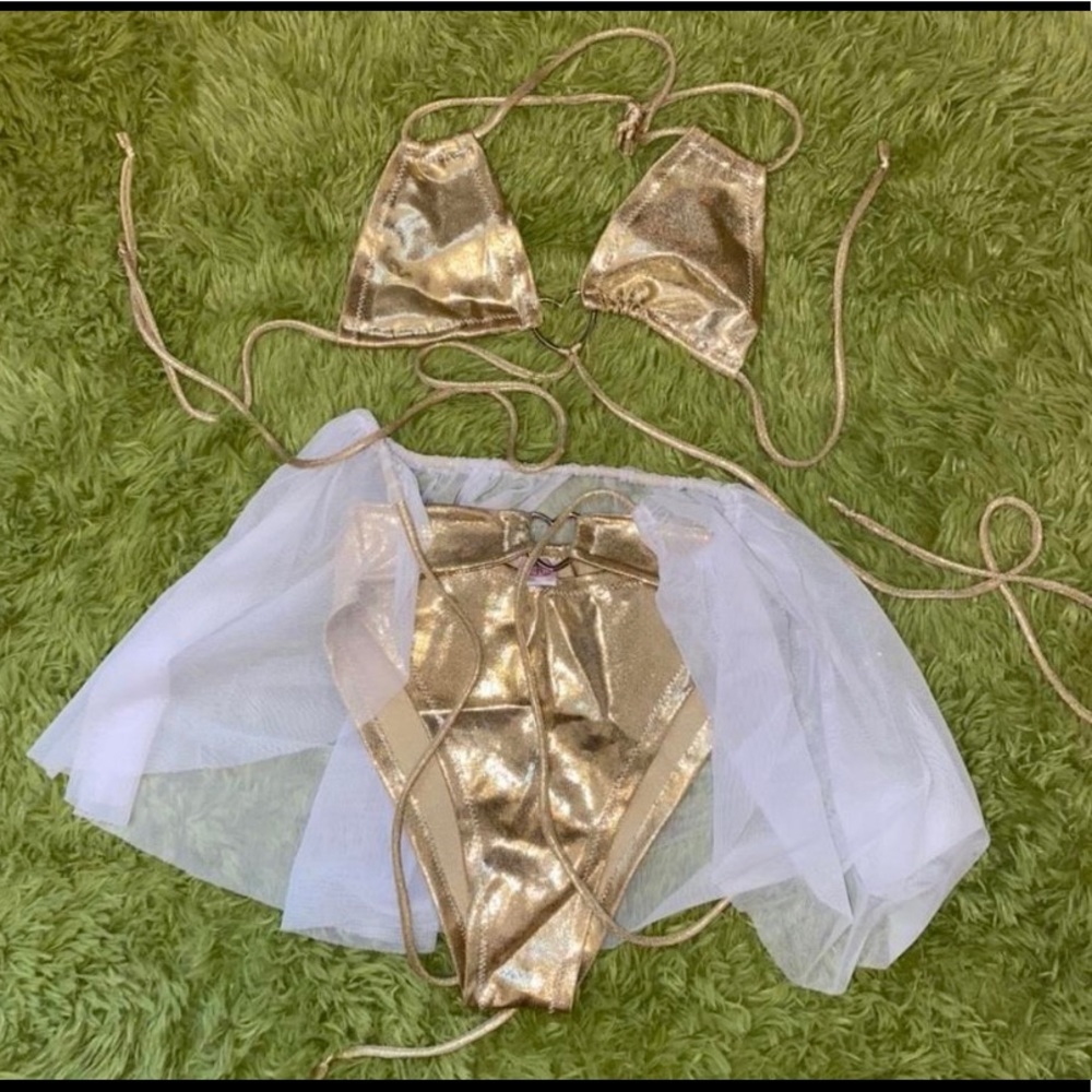 GLITTER ROMANCE SET GOLD/WHITE